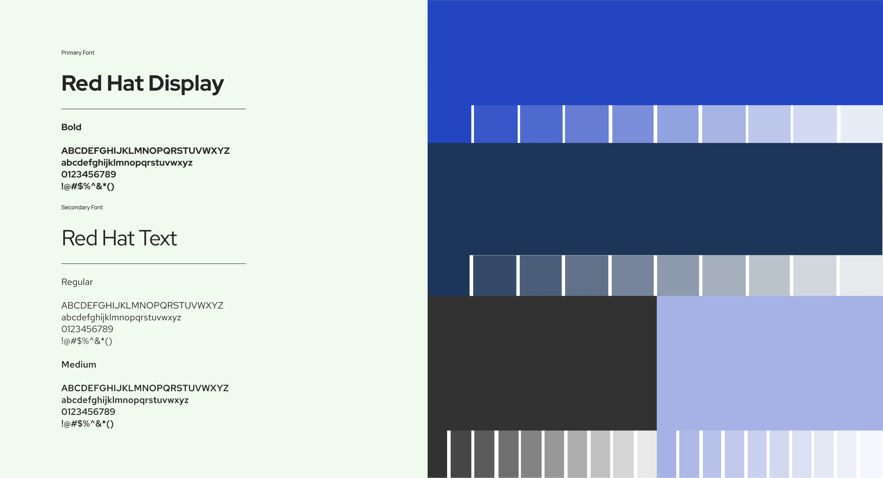 Hadron Capital typography and colour palette