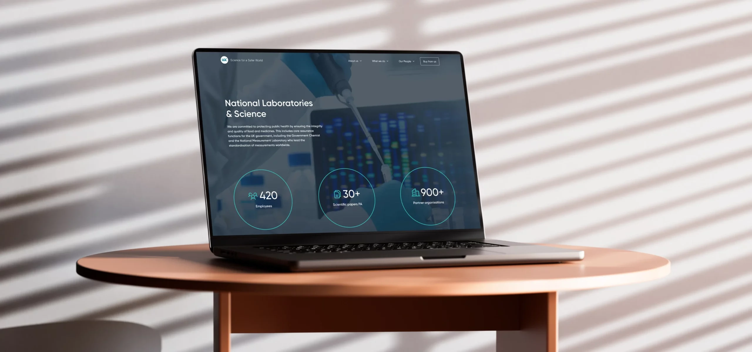LGC website on laptop